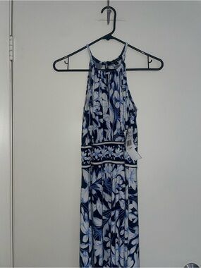 Suite 7 halter maxi dress floral blue